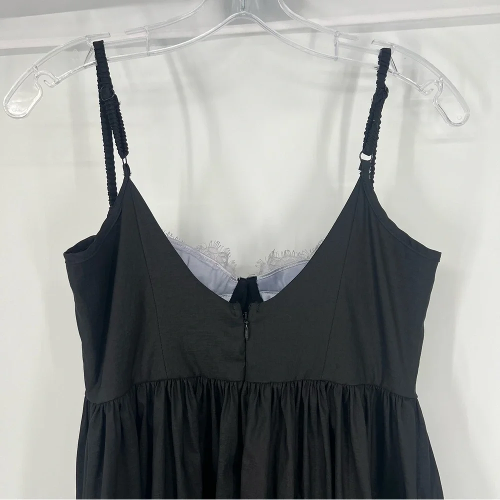 For Love & Lemons Doris Black Sweetheart Neckline Lace Formal Midi Dress Medium - Picture 11 of 15